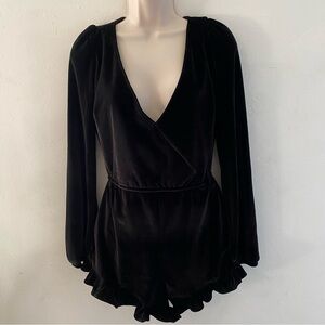 Laura Byrnes pin up  couture girl California goth Elegant Black Velvet Jumpsuit